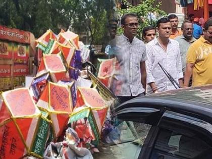 'Lantern' dispute in Shivaji Park Action on the board with the kid's lanterns | शिवाजी पार्कमध्ये पेटला ‘कंदील’ वाद; मनसेच्या कंदिलांसह फलकांवर कारवाई