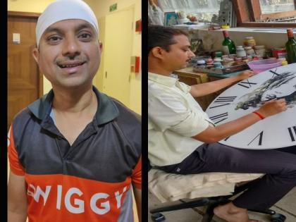 Swiggy Boy, who is a Excellent 'painter', changed life by one delivery | Swiggy बॉय आहे 'अफलातून चित्रकार'; एका डिलिव्हरीनं आयुष्य बदललं