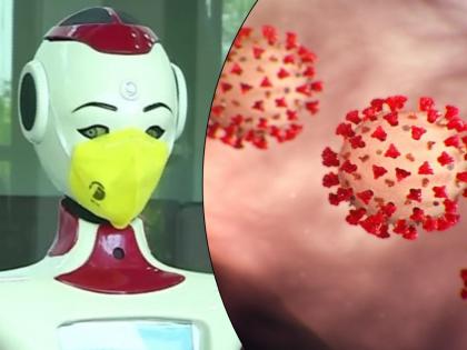 Coronavirus : जगभरात कोरोना अलर्ट! सॅनिटायझर आणि मास्क वाटणारा रोबोट पाहिलात का?