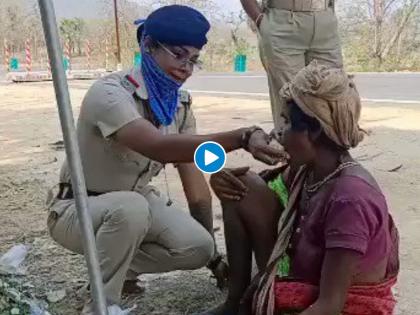 CoronaVirus : These videos of lady police who helping women for food myb | कर्तृत्वाला सलाम! महिला पोलिसाने भागवली गरीबाची भूक, पाहून तुम्हालाही वाटेल अभिमान