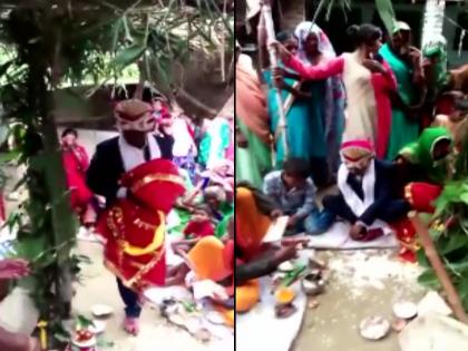 prayagraj father gets illiterate son married to an effigy | वरात, विधीसह रंगला विवाहसोहळा पण लग्नात नवरी ऐवजी होता पुतळा... एका लग्नाची गोष्ट