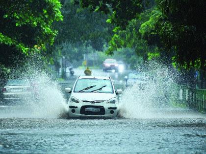 Heavy rains lashed Thane, 103 mm. Rainfall record | ठाण्याला मुसळधार पावसाने झोडपले, १०३ मिमी. पावसाची नोंद