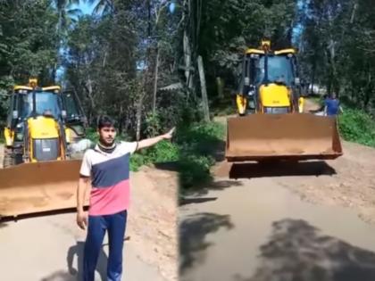 kerala man demolishes neighbour shop with jcb upset with stalling marriage proposals | लग्नात अडथळा आणणाऱ्या शेजाऱ्याची दुकानं संतप्त तरुणाने जेसीबीने केली जमीनदोस्त