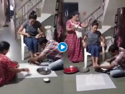 Father first wash daughters leg with milk and then drink it marriage ceremony viral video | लय भारी! बाप लेकीच्या नात्याची बातच न्यारी, मुलीचे पाय धुवून तेच दूध प्यायला, पाहा भावूक व्हिडीओ