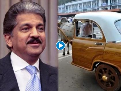 Anand mahindra share jugaad video of bullock cart attached with half ambassador car | १ नंबर जुगाड! पठ्ठ्यानं एम्बॅसेडर कारला बैलगाडी बनवलं; अन् आनंद महिंद्रा म्हणाले...., पाहा व्हिडीओ