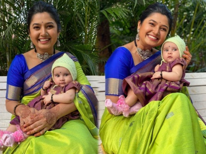 marathi actress prajakta mali shares picture with her niece on Instagram | प्राजक्ता माळीच्या आयुष्यात आली ही नवी पाहुणी, सोशल मीडियाद्वारे दिली फॅन्सना गुड न्यूज