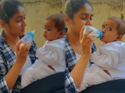 rinku rajguru shares video with nephew on social media | रिंकू राजगुरूसोबत दिसत असलेले हे बाळ आहे तरी कोण? सोशल मीडियावर रंगलीय चर्चा