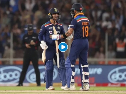 Video : 'Sab Ko Bat Dikha, Pehla Match Hai Tera'; Ishan Kishan Reveals What Virat Kohli Told Him After Reaching Fifty in IND vs ENG, 2nd T20  | IND vs ENG, 2nd T20 : ओए चारो तरफ घुम के बॅट दिखा; विराट कोहली मैदानावर इशान किशनकडे बघून ओरडला, Video
