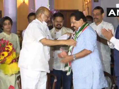 Former Congress leader PC Chacko joins NCP, in the presence of Sharad Pawar | Sharad Pawar : शरद पवारांचा काँग्रेसला मोठा धक्का, काँग्रेस सोडणाऱ्या बड्या नेत्याला दिला राष्ट्रवादीत प्रवेश 