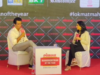 sonu sood comment over government work in Lokmat Maharashtrian Of The Year Award 2020 | LMOTY 2020 : 'सोनू सूद हे करू शकतो तर सरकार का नाही?'; अभिनेत्याच्या उत्तरानं जिंकली सर्वांची मनं