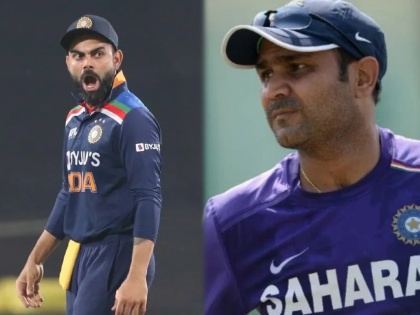 Virender Sehwag accuses Team India of being partial in selection matters | Virender Sehwag : विराट कोहलीवर भडकला वीरेंद्र सेहवाग; संघ निवडताना भेदभाव होत असल्याचा गंभीर आरोप