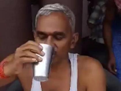 Coronavirus : गोमुत्र हा कोरोनावरील प्रभावी उपाय, अजब दावा करत भाजपा आमदाराने कॅमेऱ्यासमोर केलं गोमुत्र प्राशन