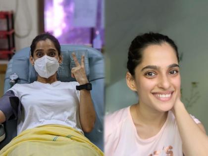 priya bapat donating blood after recovering from corona | आजपर्यंत कधीही न केलेल काम करण्याचे धाडस दिले,कोरोनामुक्त झाल्यानंतर प्रिया बापटची पोस्ट चर्चेत