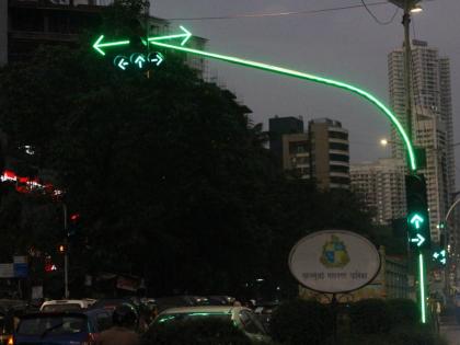 Goregaon's Oberoi Junction flashed with a fully illuminated signal system | गोरेगावचा ओबेरॉय जंक्शन झळकला पूर्ण प्रकाशित सिग्नल यंत्रणेने