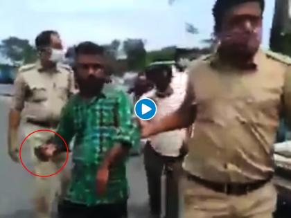 True Tea lover in police custody internet loves it see viral video | Video : नादच खुळा... पोलीस पकडून नेतानाही पठ्ठ्यानं भागवली चहाची तलफ