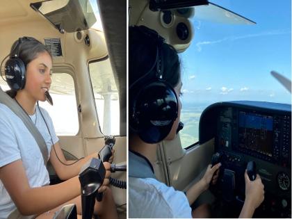 Nanded Farmer daughter's became pilot in US; At the age of 14, flying a plane surprised everyone | नांदेडमधील शेतकऱ्याच्या लेकीचं अमेरिकेत उड्डाण; १४ व्या वर्षी विमान उडवत साऱ्यांना केले चकित