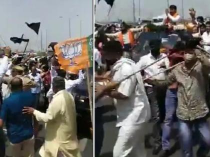 BJP workers and farmers clash on Ghazipur border; Stone throwing, vehicle wreckage | गाझीपूर बॉर्डरवर भाजपा कार्यकर्ते आणि शेतकरी आंदोलक आमनेसामने; दगडफेक, गाड्यांची मोडतोड 