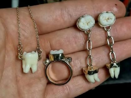 मृत व्यक्तींच्या दातांची अंगठी, केसांचे नेकलेस; या महिलेला आहे अशी ज्वेलरी तयार करण्याचा शौक