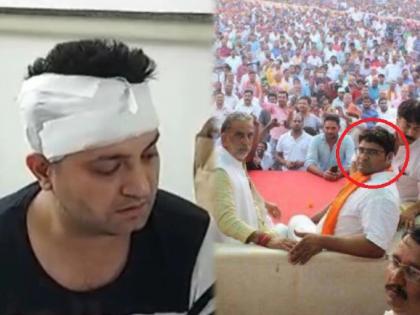 faridabad union minister krishan pal gurjar nephew amar choudhary young man beating | संतापजनक! केंद्रीय मंत्र्यांच्या भाच्याची दादागिरी; पोलीस ठाण्यात तरुणाला केली बेदम मारहाण; डोकंच फोडलं अन्...