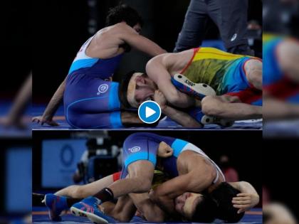 Tokyo Olympic 2020, Ravi Kumar Dahiya : What a dramatic turn around win by Ravi Kumar Dahiya,  was 3-9 down but did not give up, Video  | Tokyo Olympic 2020, Ravi Kumar Dahiya : ३-९ अशा पिछाडीवरून रवी कुमार दहियाची मुसंडी; बघा कशी सोडवली प्रतिस्पर्धीची मगरमिठी, Video 