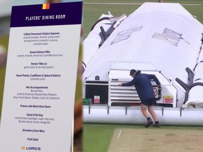 India vs England 2nd Test : Lunch to be taken, India are 46/0; A look at the Players' Dining Lunch Room menu for Day One | India vs England 2nd Test Live : लॉर्ड्सवर पावसाची बॅटिंग अन् डायनिंग टेबलवर खेळाडूंसाठी शाही मेजवानी, जाणून घ्या मेन्यू! 