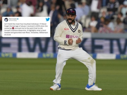 Virat Kohli 'the most foul mouthed individual', tweets ex-England cricketer Nick Compton; deletes it later | विराट कोहली 'फाटक्या तोंडाचा'; इंग्लंडच्या माजी खेळाडूचं बेताल वक्तव्य, नेटिझन्सकडून समाचार!