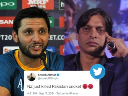 Shahid Afridi called the security alert a "hoax" while Shoaib Akhtar said, “New Zealand just killed Pakistan cricket” after their last-minute pullout from the tour | न्यूझीलंडनं पाकिस्तान क्रिकेटची हत्या केली; शोएब अख्तर व शाहिद आफ्रिदी संतापले, किवींवर गंभीर आरोप केले!