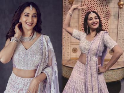 Madhuri Dixit dancing garba on 'Mehndi' Song, see video | माधुरी दीक्षितने 'मेहंदी' गाण्यावर केला गरबा, धकधक गर्लच्या डान्सवर फिदा झाले चाहते