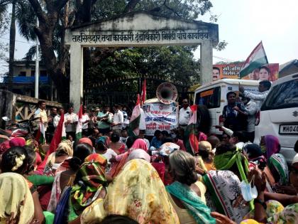 morcha of Shramjivi Sanghatana at Tehsildar office for various demands in Bhiwandi | भिवंडीत विविध मागण्यांसाठी श्रमजीवी संघटनेचा तहसीलदार कार्यालयावर मोर्चा