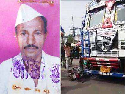 The truck crushed the two-wheeler rider, wife safe | भरधाव ट्रकने दुचाकीस्वारास चिरडले, पत्नी बालंबाल बचावली