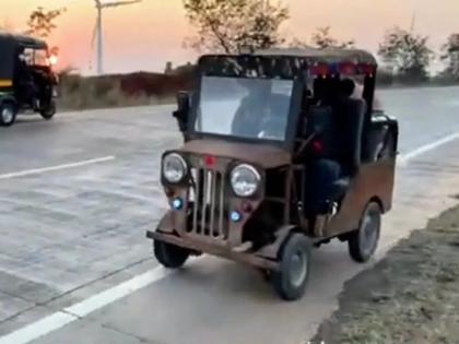 'Jugaad Gypsy', a young man from Devarashtra, came up with the idea of abandonment idea. | देवराष्ट्रेतील तरुणाने टाकाऊ भागांपासून अशी तयार केली ‘जुगाड जिप्सी’, भन्नाट आयडियाची कल्पना