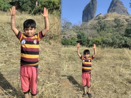 Bhairavgad, a difficult mountain range in the Sahyadri range, Om Dhakne | अवघ्या ४ वर्षांच्या ओम ढाकणेने सर केला सह्याद्रीच्या पर्वतरांगेतील कठीण असा भैरवगड