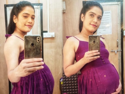 Sukh Mhanje Nakki Kay Asata Fame Devaki aka Meenakshi Rathod is pregnant and still she is doing shoot | 'सुख म्हणजे नक्की काय असतं'मधील देवकी प्रेग्नेंट असूनही करतेय शूटिंग, फोटो होतायेत व्हायरल