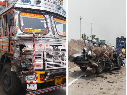 Six killed in truck-jeep accident in Latur district near Ambajogai | अंबाजोगाईजवळ ट्रक-जीपच्या भीषण अपघातात सात ठार; मृत लातूर जिल्ह्यातील