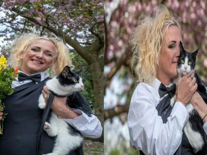 woman marries with beloved pet cat so landlords can not force leave the animal | ऐकावं ते नवलच! 'ती' चक्क मांजरीच्या प्रेमात पडली अन् लग्नगाठही बांधली, कारण ऐकून व्हाल हैराण