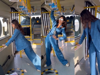 shilpa shetty did pull ups push ups in bus video viral | Video : आली लहर, केला कहर... ! शिल्पा शेट्टीनं चक्क धावत्या बसमध्येच उरकलं वर्कआऊट!!