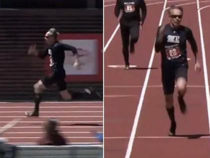 video 70 year old man finished 100 meters race in less than 14 seconds | आजोबांनी कमाल केली, 14 सेकंदात धावण्याची शर्यत जिंकली; तुफान व्हायरल होणारा Video पाहिलात का?