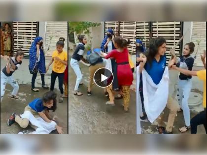 Crime News VIDEO Pinki gang terrorises Indore, Girl beaten up | लेडी गँगची गुंडगिरी! चौघींनी तरुणीला केली लाथा-बुक्क्यांनी बेदम मारहाण; भयंकर Video व्हायरल