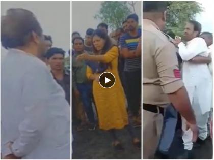 video shows heated exchange between former bjp mla shantilal dhabai ujjain sdm nidhi singh | Video - "हिंमत असेल तर मला नोकरीवरून काढून दाखव"; महिला अधिकाऱ्याने भाजपा नेत्याला सुनावलं