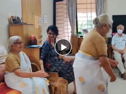 marathi actress amruta subhash share her mother dance video on social media | वयाच्या ७५ व्या वर्षीही ज्योती सुभाष यांचा सळसळता उत्साह कायम; अमृताने शेअर केला आईचा हटके डान्स व्हिडीओ