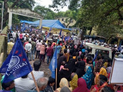 RPI Secular march on Tehsil Office to protest Rajasthan Jalore incident! | राजस्थान जालोर घटनेच्या निषेधार्थ आरपीआय सेक्युलरचा तहसील कार्यालयावर मोर्चा!