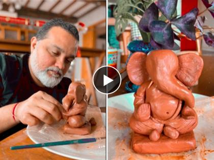 marathi director Ravi Jadhav made the idol of ganpati bappa | Video: रवी जाधवने घडवली बाप्पाची सुंदर मुर्ती; गणरायाच्या आगमनासाठी सेलिब्रिटी सज्ज