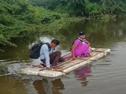 Salute to duty! The life-threatening journey of healthcare workers from Godapatra by rowing, they rushed to the pregnant woman | Video: चप्पूत बसून आरोग्यसेवकांचा गोदापात्रातून जीवघेणा प्रवास, गर्भवतीकडे घेतली धाव