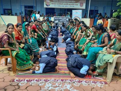 Students of international school of Khardi celebrate Navratri festival | खर्डीच्या आंतरराष्ट्रीय शाळेतील विद्यार्थ्यांना नवरात्रोत्सवात ‘जागर स्त्री प्रतिभेचे’ धडे!