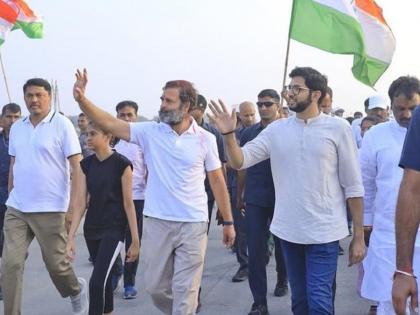 Bhrat Jodo Yatra: Along with the fight to save the Constitution, democracy, Aditya Thackeray participates in Bharat Jodo Yatra | 'संविधान, लोकशाही वाचविण्याच्या लढ्यात सोबत'; आदित्य ठाकरेंची राहुल गांधींना साथ