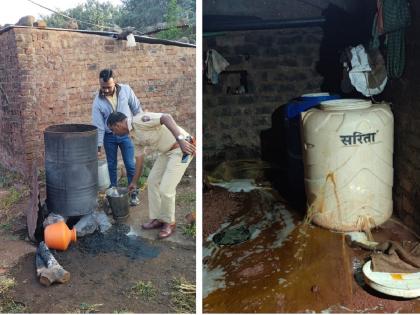 raid on Hatbhatti base in Nilanga taluka; Liquor, chemicals seized | निलंगा तालुक्यातील हातभट्टी अड्ड्यावर छापा; दारू, रसायन साहित्य जप्त