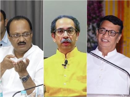 meeting of leaders of Mahavikas Aghadi is going on in Ajit Pawar's bungalow | राजकीय घडामोडींना वेग, अजित पवारांच्या बंगल्यावर महाविकास आघाडीची बैठक