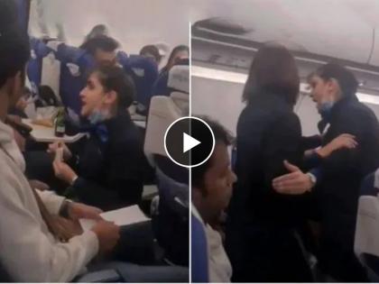 Video Shows Fight Between IndiGo Crew And Passenger, Internet Divided | Video - "मी कर्मचारी आहे, तुझी नोकर नाही..."; एअर होस्टेस अन् पॅसेंजरमध्ये विमानात तुफान राडा