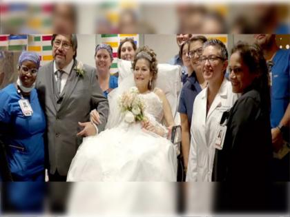 woman with stage 4 cancer marries love of her life in hospital | हृदयस्पर्शी! कॅन्सरच्या लास्ट स्टेजला असलेल्या गर्लफ्रेंडसोबत 'त्याने' रुग्णालयातच केलं लग्न