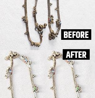 चांदीचे पैंजण - दागिने काळपट पडले? एक भन्नाट ट्रिक, हात न लावता, न घासता, १५ मिनटात चकाचक